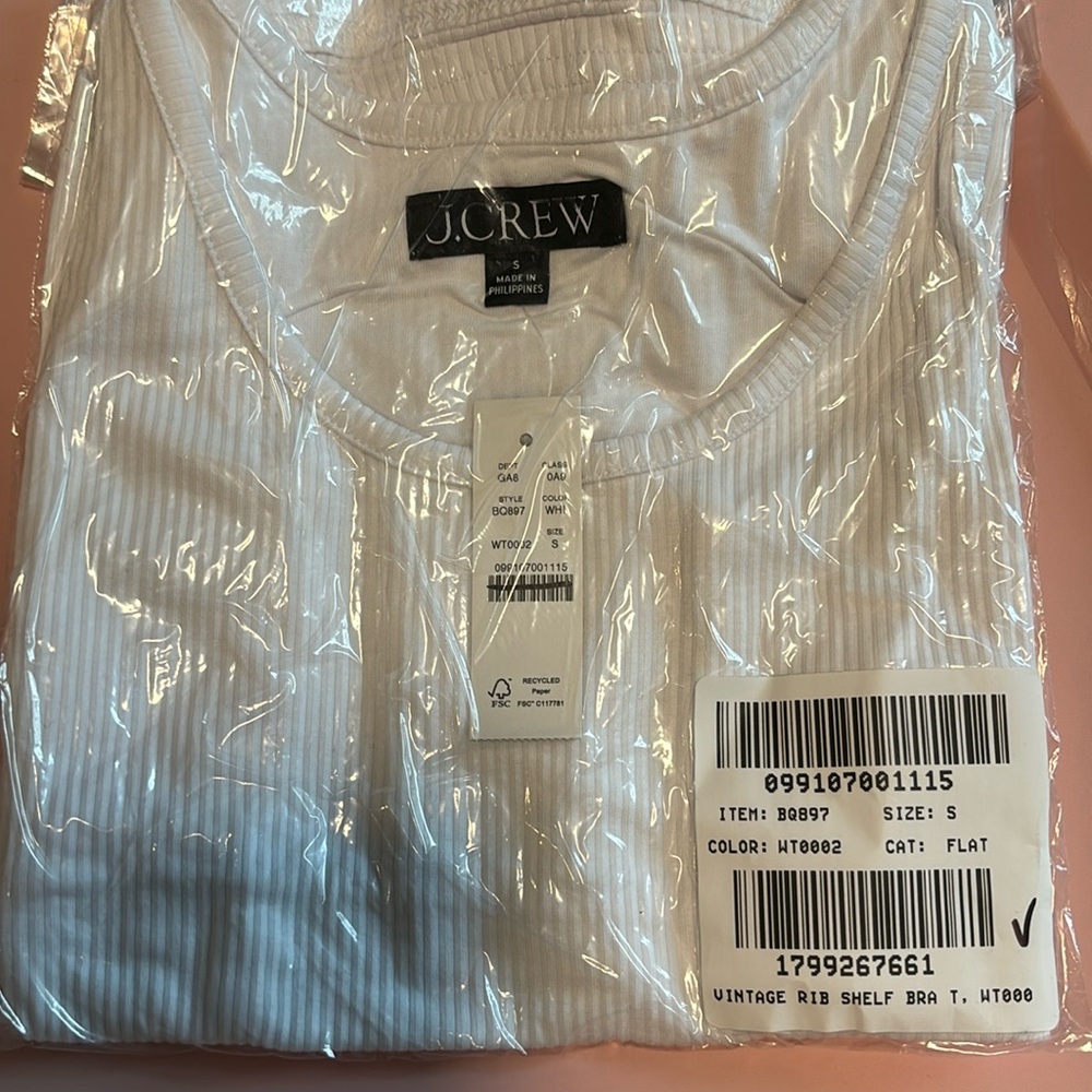 NWT J. Crew Vintage rib shelf-bra tank top - Picture 15 of 15